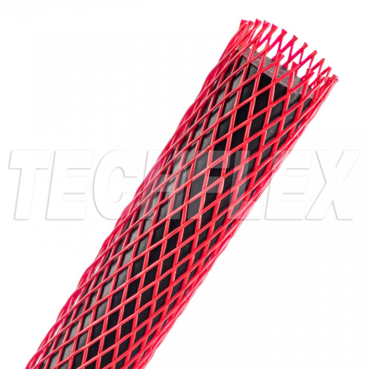 Techflex PGE1.00RD Захисна сітка для деталей (еластична конструкція), розмір - 25,4 мм, колір-червоний