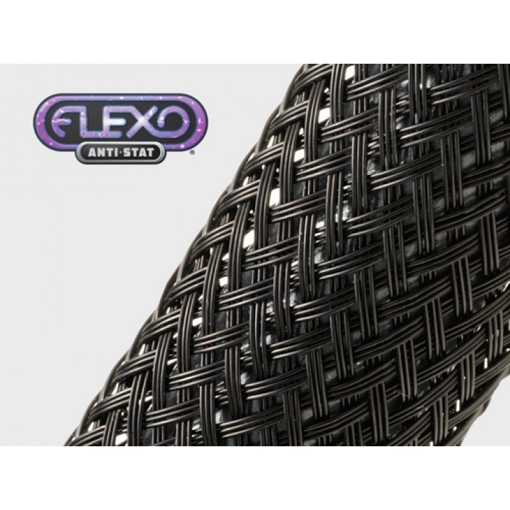 Techflex CNN0.63BK Flexo Anti-Stat Розмір 15.88 mm, проводить вуглець кабельне обплетення з нейлону